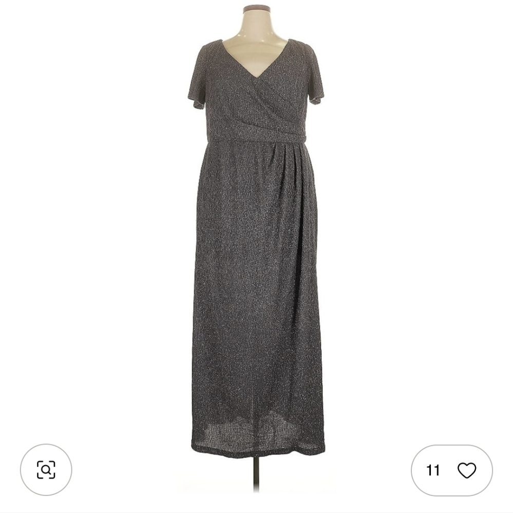 Oleg Cassini Elegant Gray Evening Gown